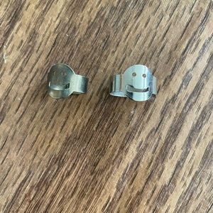 metal band smile face free size ring pair- size 4-7